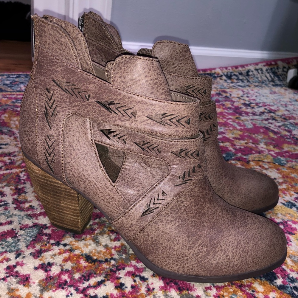 Not Rated Taupe Ankle Booties